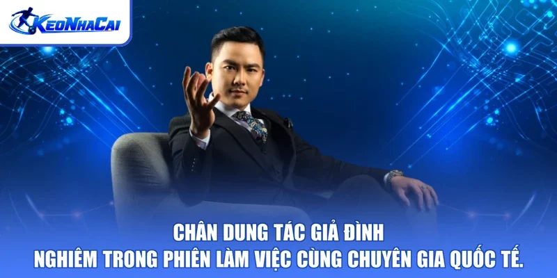 Chân dung tác giả Đình Nghiêm trong phiên làm việc cùng chuyên gia quốc tế.