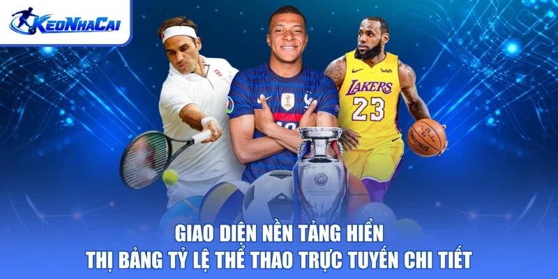Giao diện nền tảng hiển thị bảng tỷ lệ thể thao trực tuyến chi tiết
