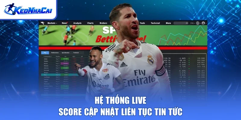 Hệ thống live score cập nhật liên tục tin tức